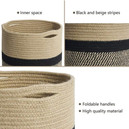 Woven Round Laundry Basket Dirty Clothes Storage Basket for Home Organization