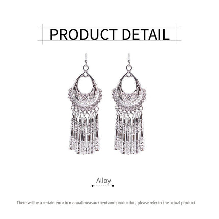 Vintage Ethnic Tassel Long Earrings Bohemian Jewelry Women Fashion Accessories