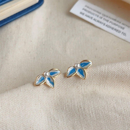 Haze Blue Earrings Vintage Temperament Stud Earrings Fashion Jewelry for Women