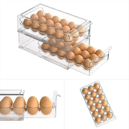 18Compartment Egg Storage Box Stackable Drawer for Kitchen Home Refrigerator Use