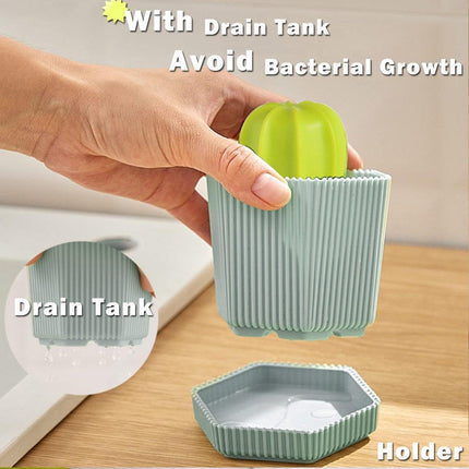 Cactus Dish Scrubber Brush W/Handle Pot Brush Cleaner Brush Kitchen Washer Brush