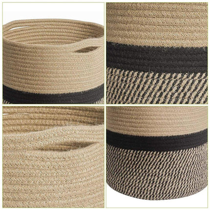 Woven Round Laundry Basket Dirty Clothes Storage Basket for Home Organization