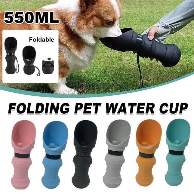 550ml Portable Dog Water Bottle Pet Travel Kettle Foldable Outdoor Drinking Cup