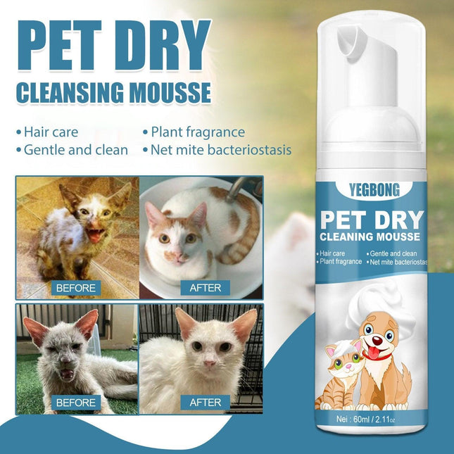 Pet Dry Cleaning Foam No Water Needed Deodorant Shampoo for Dogs and Cats