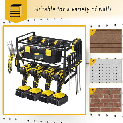 Heavy Duty Power Tool Rack Organizer Wall Mount Drill Holder 3 Layer Storage