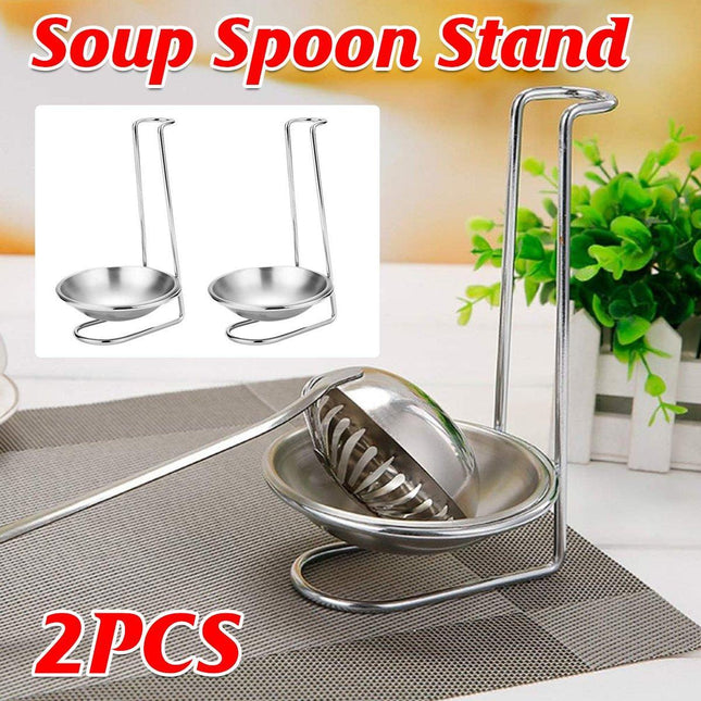 2 Pcs Portable Stainless Steel Soup Colander Rack Kitchen Utensil Storage