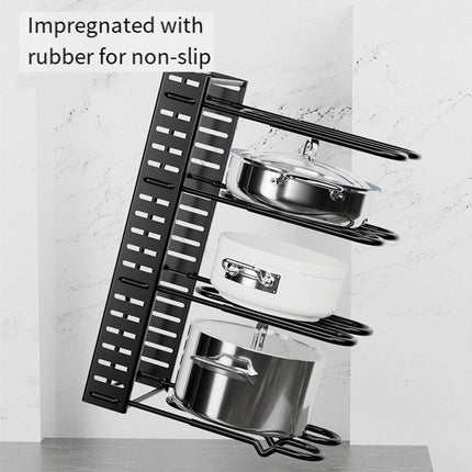 Multi-Layer Vertical Pot Lid Storage Rack Folding Kitchen Countertop Organizer