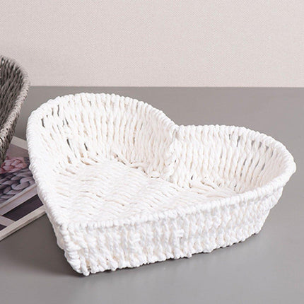 Woven Storage Basket Heart Shaped Bread Basket for Serving and Organizing Items