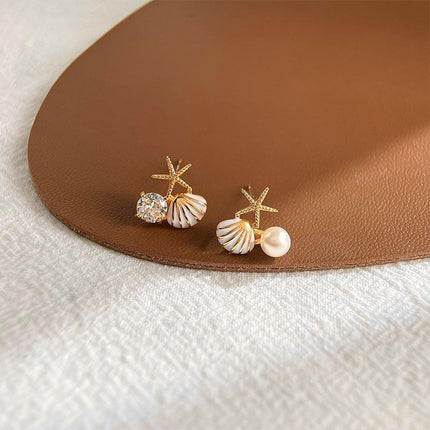 Asymmetrical Starfish Stud Earrings for Women Unique Fashion Jewelry Gift Set