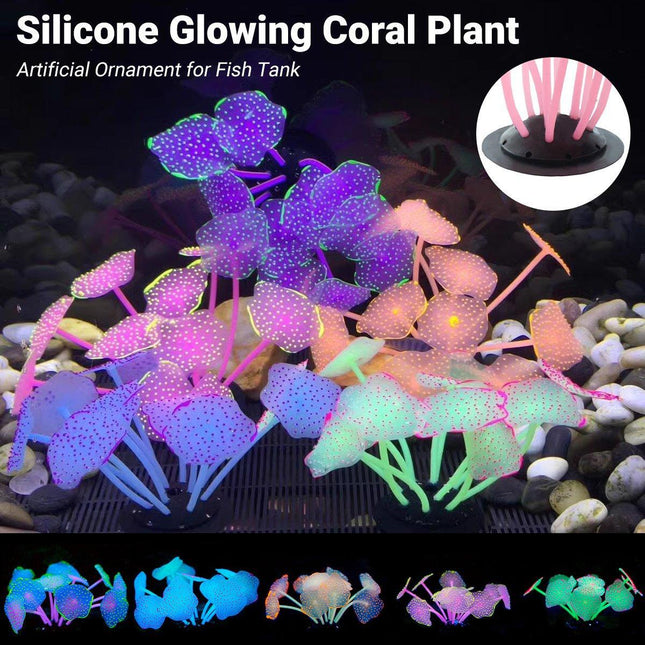 Silicone Artificial Aquarium Plants Underwater Fish Tank Decoration Decor Set