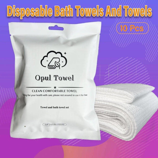 10pcs Disposable Bath Towels Travel Towels Soft Absorbent for Spa Hotel Bathroom
