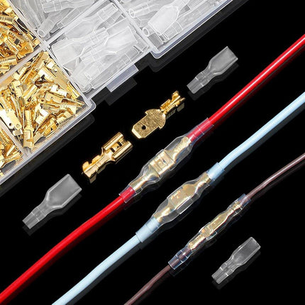 480pcs Spade Crimp Terminals Kit Insulated Electrical Wire Connectors