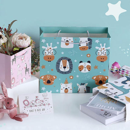 25PCS Cute Animal Gift Bags Creative Cartoon Paper Bags Birthday Party Favors