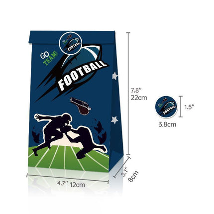 2set Football Touchdown Sports Game Party Candy Gift Kraft Paper Bags Birthday