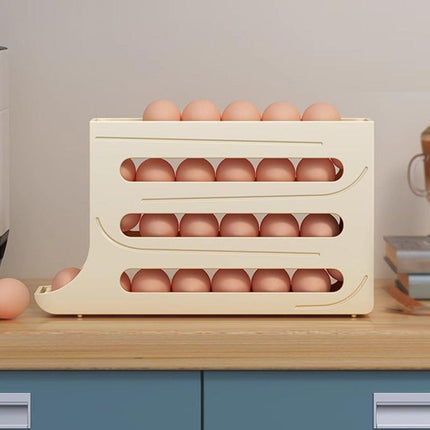 Automatic Scrolling Egg Holder 2/4-Tier Storage Box Container for Refrigerator