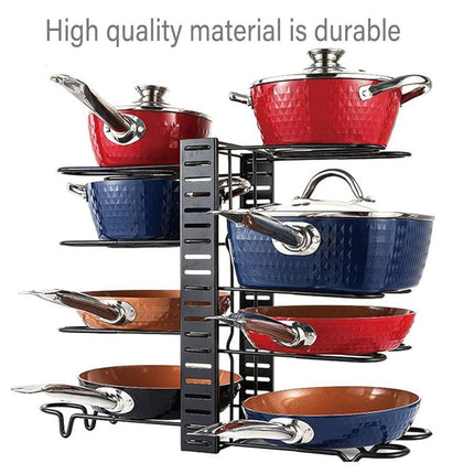 Multi-Layer Vertical Pot Lid Storage Rack Folding Kitchen Countertop Organizer