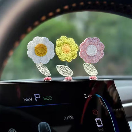 Fashion Car Dashboard Shaking Head Plant Flower Ornaments Automobile Decoration - Aimall