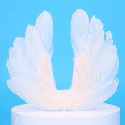 Angel Feather Wings Cake Toppers Party Decoration for Birthday Wedding Festive