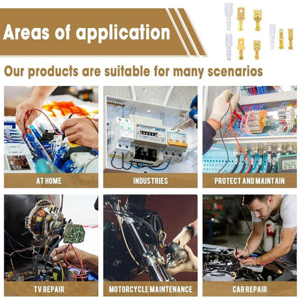 480pcs Spade Crimp Terminals Kit Insulated Electrical Wire Connectors