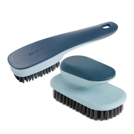 2PCS Blue Soft Bristle Shoe Brush and Multifunctional Cleaning Laundry Brush