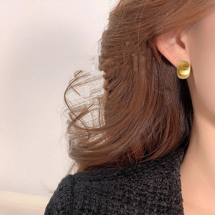Temperament Matte Brushed Texture Simple Stud Earrings Fashion Jewelry for Women
