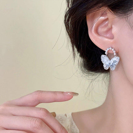 Blue Butterfly Stud Earrings Women Stylish Lightweight Fashion Jewelry Accessory