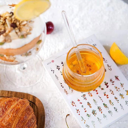 Clear Glass Honey Jar with Lid Kitchen Storage Container for Honey or Jam