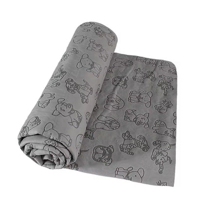 2PCS Quick Dry Absorbent Dog Bath Towels Soft Printed Cat Towel Set Pets