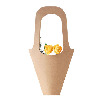40pcs Kraft Paper Bouquet Bags Handheld Gift Valentine's Day Flower Packaging