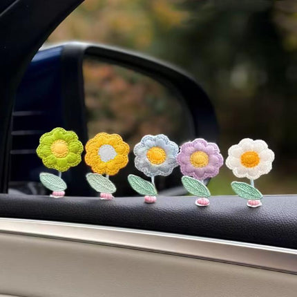 Fashion Car Dashboard Shaking Head Plant Flower Ornaments Automobile Decoration - Aimall