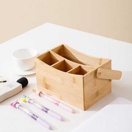 Portable Bamboo Storage Box Fruit Basket Organizer Multi Purpose Storage Basket