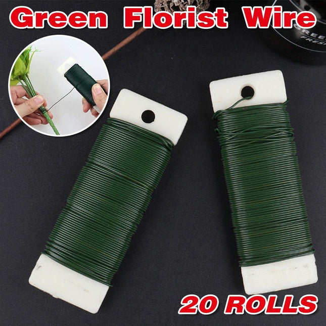 20Rolls Green Galvanized Binding Wire Soft Crafting Wire Christmas Decoration