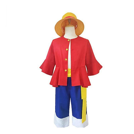 ONE PIECE Monkey D Luffy 2 Years Later Cosplay Costume with Hat Book Week Outfit AU - Aimall