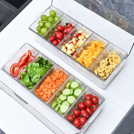 Outdoor Picnic Ice Box Split Salad Plate Fresh-keeping Food Storage Container