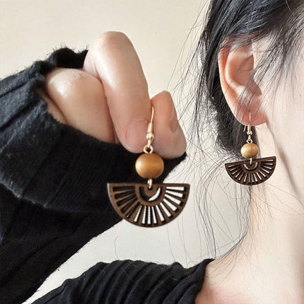 Chinese Fan Earrings Elegant Design Traditional Style Jewelry Women Fashion