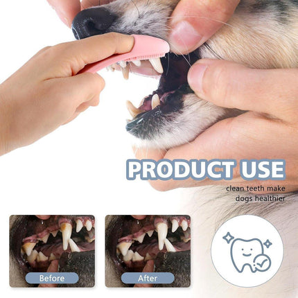 Pet Finger Toothbrush Dog Cat Puppy Teeth Cleaning Soft Brushing Tool Care