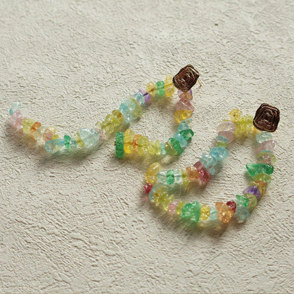 Colourful Irregular Square Tassel Earrings Trendy Fashion Jewelry for Women Gift