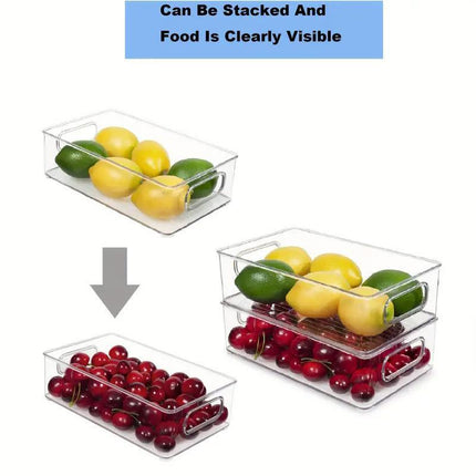 6pcs Transparent Fridge Organizer Storage Box for Kitchen and Food Organization