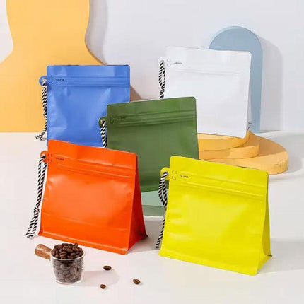 20 Pack Sealed Tea Coffee Bags Heat Seal Zipper Hang Rope Aluminum Foil Storage