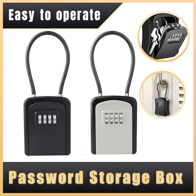 Portable Key Lock Box Hanging Combination Storage Organizer for Home Security