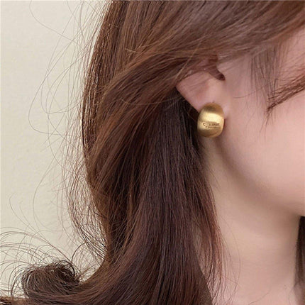 Temperament Matte Brushed Texture Simple Stud Earrings Fashion Jewelry for Women