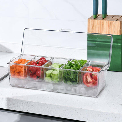 Outdoor Picnic Ice Box Split Salad Plate Fresh-keeping Food Storage Container