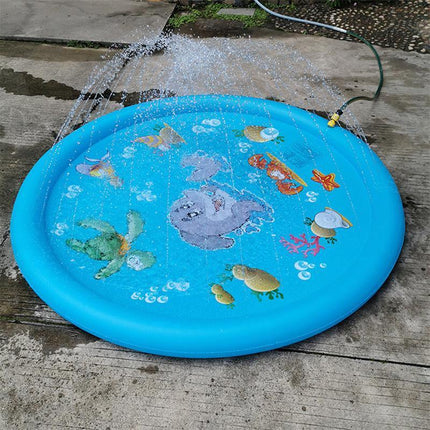 100cm Pet Dog Inflatable Sprinkler Splash Spray Mat Outdoor Water Pool Play Pad - Aimall