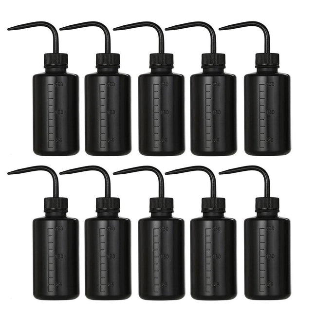 10pcs 250ml Graduated Rinse Bottle with Elbow Spout for Lab Cleaning and Mixing