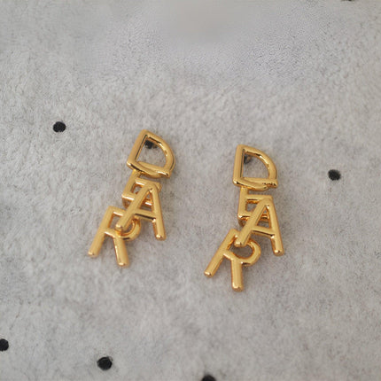 Fashionable Simple Everyday Earrings with Letters Trendy Jewelry for Women Gifts