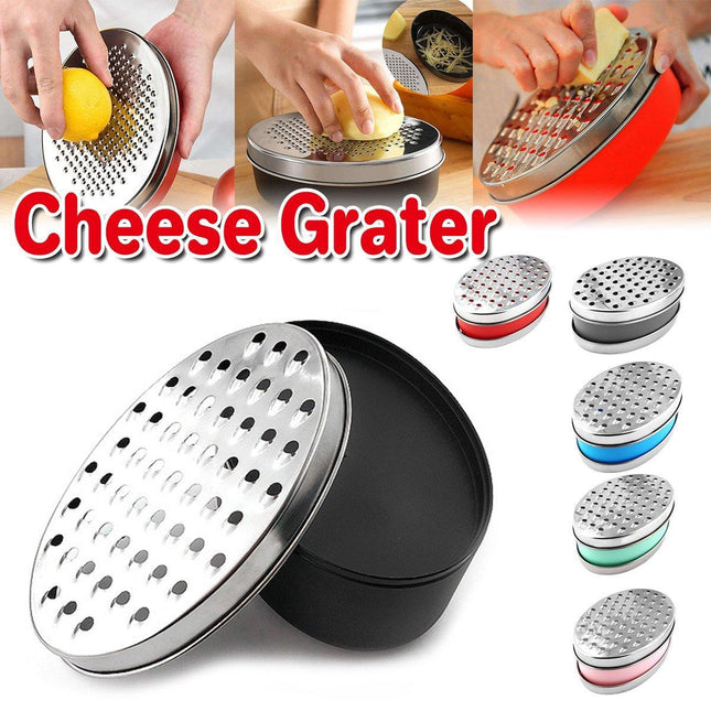 Stainless Steel Kitchen Cheese Grater with Container Storing Fruits Cheese Box