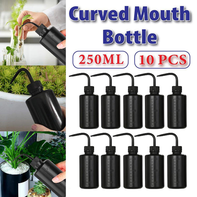 10pcs 250ml Graduated Rinse Bottle with Elbow Spout for Lab Cleaning and Mixing