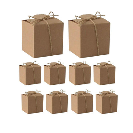 100pcs Vintage Kraft Paper Wedding Sugar Boxes Favors Gift Boxes Party Supplies