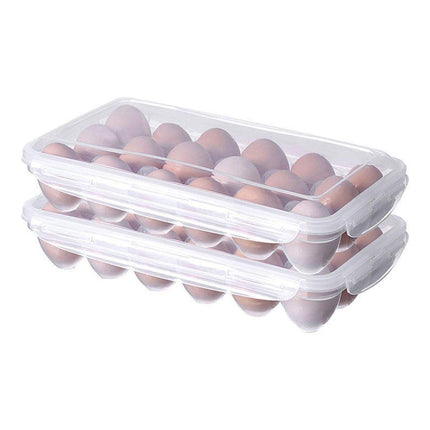 2x Eggs Keeper Trays 18 Slots Storage Box Containers Kitchen Refrigerator Holder