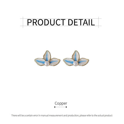 Haze Blue Earrings Vintage Temperament Stud Earrings Fashion Jewelry for Women